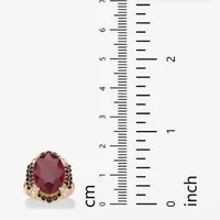 Womens Lead Glass-Filled Red Ruby 14K Gold Over Silver Cocktail Ring