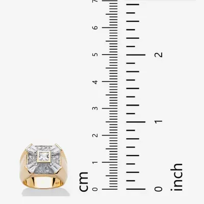 DiamonArt® Mens 2 1/2 CT. T.W. White Cubic Zirconia 18K Gold Over Silver Square Fashion Ring