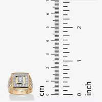 Mens 2 1/5 CT. T.W. White Cubic Zirconia 14K Gold Over Silver Square Fashion Ring