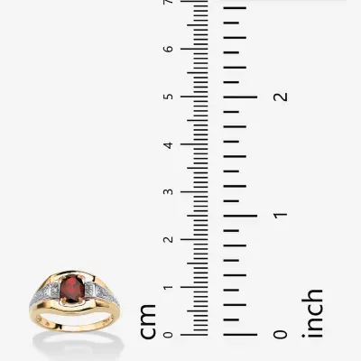 Mens 1 3/8 CT. T.W. Genuine Red Garnet 18K Gold Over Silver Fashion Ring