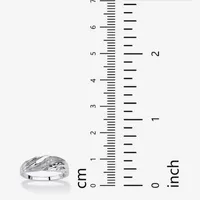 2MM Diamond Accent Natural White Platinum Over Silver Band