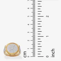 Mens 1/6 CT. T.W. Natural White Diamond 18K Gold Over Silver Fashion Ring