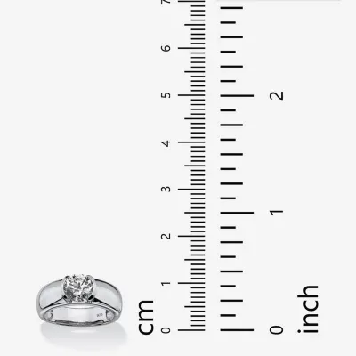 DiamonArt® Mens CT. T.W. White Cubic Zirconia Platinum Over Silver Fashion Ring