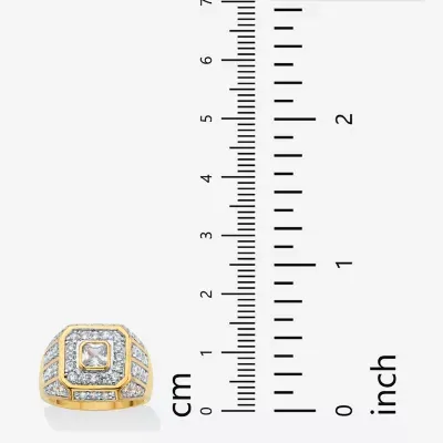 Mens 2 1/3 CT. T.W. White Cubic Zirconia 14K Gold Over Brass Fashion Ring