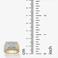 Mens 1 1/ CT. T.W. White Cubic Zirconia 18K Gold Over Silver Fashion Ring