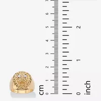 Mens Diamond Accent Natural White 18K Gold Over Silver Fashion Ring