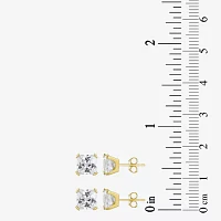 10k Gold 6mm Princess-Cut Cubic Zirconia Stud Earrings