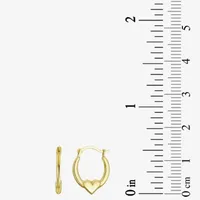 10K Gold 16mm Heart Hoop Earrings