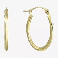 10K Gold Twist Oval Hoop Earrings