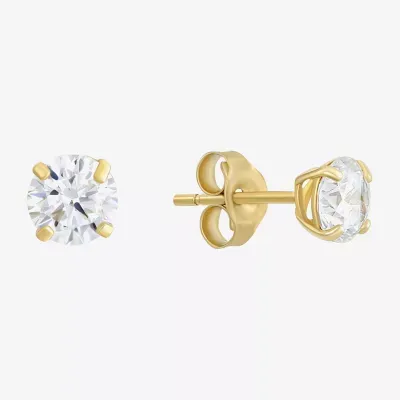 Cubic Zirconia 14K Gold 4mm Stud Earrings