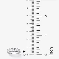 DiamonArt® 2MM / CT. T.W. White Cubic Zirconia Platinum Over Silver Square Band