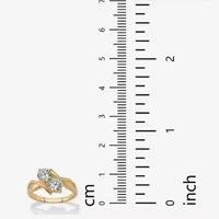 DiamonArt® Womens 2 CT. T.W. White Cubic Zirconia 14K Gold Over Silver Round Cocktail Ring