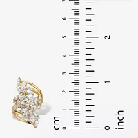 DiamonArt® Womens 1/ CT. T.W. White Cubic Zirconia 14K Gold Over Silver Cocktail Ring