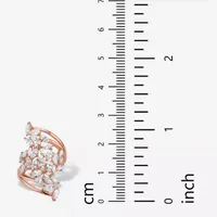 DiamonArt® Womens 4 1/4 CT. T.W. White Cubic Zirconia 14K Rose Gold Over Silver Cocktail Ring