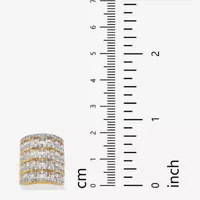 Womens Cubic Zirconia 14K Gold Over Brass Cocktail Ring