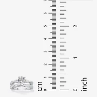 DiamonArt® Womens / CT. T.W. White Cubic Zirconia Sterling Silver Bridal Set