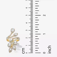 Womens 1 / CT. T.W. White Cubic Zirconia 14K Gold Over Brass Cocktail Ring