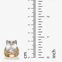 DiamonArt® Womens White Cubic Zirconia 18K Gold Over Brass Cocktail Ring