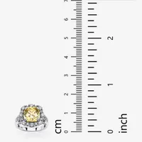 DiamonArt® Womens 3 1/2 CT. T.W Yellow Cubic Zirconia Platinum Over Silver Cocktail Ring