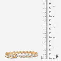 White Cubic Zirconia 14K Gold Over Brass 7.5 Inch Tennis Bracelet