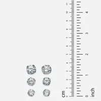 DiamonArt® 5 1/4 CT. T.W. White Cubic Zirconia 10K White Gold 6.5mm Stud Earrings