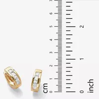 3 CT. T.W. White Cubic Zirconia 14K Gold Over Brass 18mm Hoop Earrings