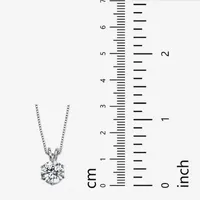 DiamonArt® Womens 3 CT. T.W. White Cubic Zirconia Platinum Over Silver Pendant Necklace