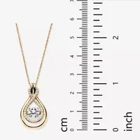 DiamonArt® Womens / CT. T.W. White Cubic Zirconia 14K Gold Over Silver Pendant Necklace