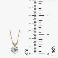 DiamonArt® Womens 3 CT. T.W. White Cubic Zirconia 14K Gold Over Silver Pendant Necklace