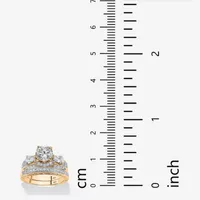 DiamonArt® Womens 3 1/2 CT. T.W White Cubic Zirconia 14K Gold Over Silver Bridal Set