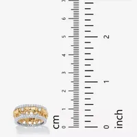 9.5MM 1 3/8 CT. T.W. White Cubic Zirconia 18K Gold Over Brass Band