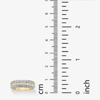 DiamonArt® 7MM 4 1/4 CT. T.W. White Cubic Zirconia 14K Gold Over Silver Band