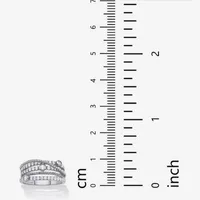 DiamonArt® 3MM 3/4 CT. T.W. White Cubic Zirconia Sterling Silver Round Band