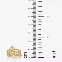 DiamonArt® Womens 5/8 CT. T.W. White Cubic Zirconia 18K Gold Over Silver Round Stackable Ring