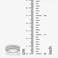 DiamonArt® 2MM 2 1/2 CT. T.W. White Cubic Zirconia Platinum Over Silver Band