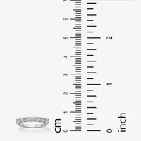 DiamonArt® 2MM 3/4 CT. T.W. White Cubic Zirconia Platinum Over Silver Round Band