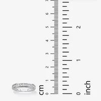 DiamonArt® 2MM 3/4 CT. T.W. White Cubic Zirconia Platinum Over Silver Square Band