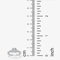 DiamonArt® Womens 1 3/4 CT. T.W. Lab Created White Sapphire Platinum Over Silver Rectangular Engagement Ring