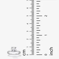 DiamonArt® Womens 1 7/8 CT. T.W. Lab Created White Sapphire Platinum Over Silver Round Engagement Ring