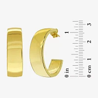 Silver Reflections 14K Gold Over Brass Hoop Earrings