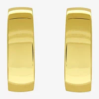 Silver Reflections 14K Gold Over Brass Hoop Earrings