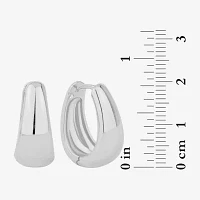 Silver Reflections Pure Silver Over Brass Heart Hoop Earrings