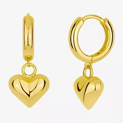 Silver Reflections Womens 14K Gold Over Brass 26mm Hoop Earrings