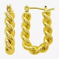 Silver Reflections Womens 14K Gold Over Brass 24mm Hoop Earrings
