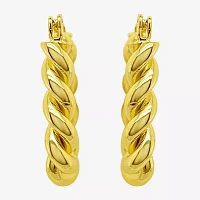 Silver Reflections Womens 14K Gold Over Brass 24mm Hoop Earrings
