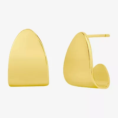 Silver Reflections Womens 14K Gold Over Brass 16mm Hoop Earrings