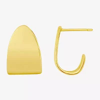 Silver Reflections Womens 14K Gold Over Brass 16mm Hoop Earrings