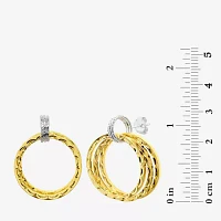 Silver Reflections Door Knocker 14K Two Tone Gold Drop Earrings
