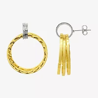 Silver Reflections Door Knocker 14K Two Tone Gold Drop Earrings
