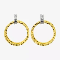 Silver Reflections Door Knocker 14K Two Tone Gold Drop Earrings